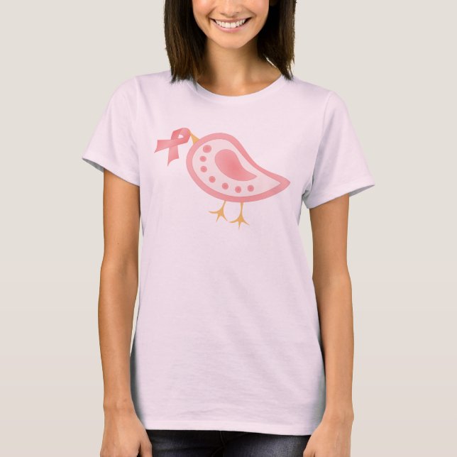 T-shirt Oiseau rose en ruban (Devant)