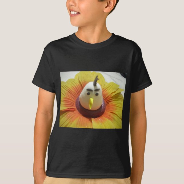 T-shirt Oiseau sculpté en Tournesol Imprimer (Devant)