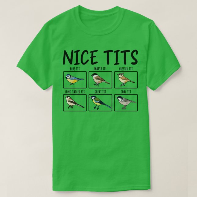 T-shirt Oiseau Tit Oiseaux Ventilateur d'oiseaux 5 (Design devant)