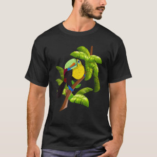 T-shirt Oiseau tropical Zoo d'été Animal Exotic Feuilles T