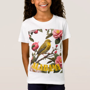 T-Shirt Oiseau Yellowhammer de l'Alabama et Camélia découp