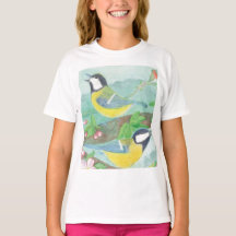 Oiseaux chantant sur une branche d'arbre en fleurs