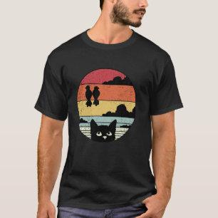 T-shirt Oiseaux Chats Drôles Rétro Chat Chaton Félin Homme