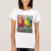 Oiseaux coloré art abstrait gras géant mignon drôl