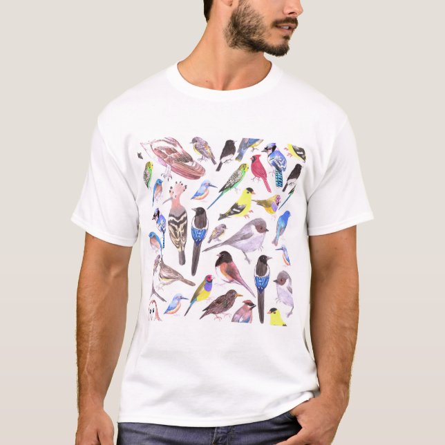 T-shirt Oiseaux d'Amérique - animaux de compagnie et oisea (Devant)