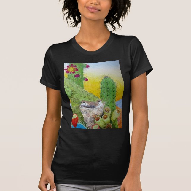 T-shirt Oiseaux dans le désert (Devant)