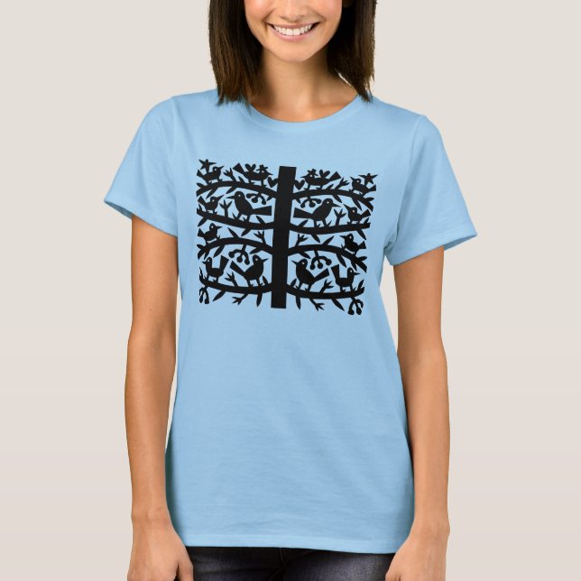 T-shirt Oiseaux Dans Un Arbre (Devant)