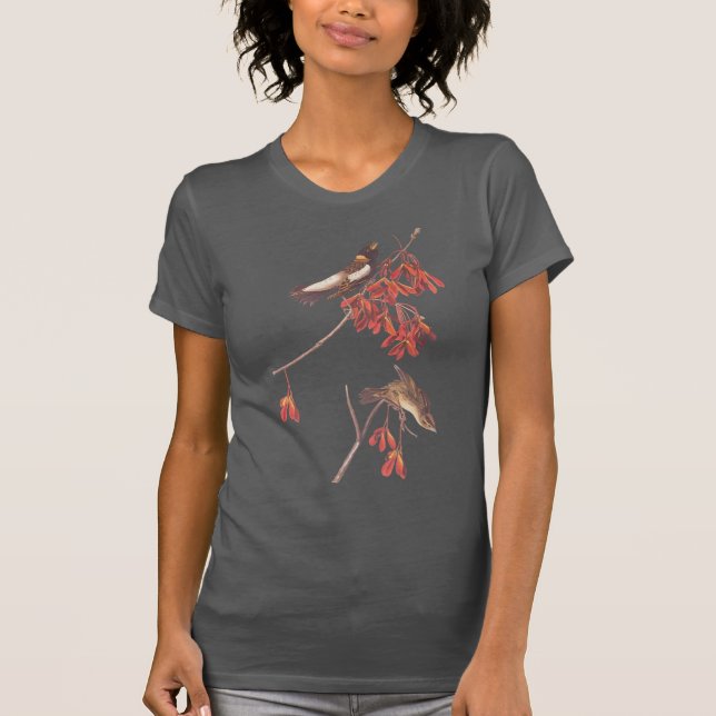 T-shirt Oiseaux de brume de riz d'Audubon dans l'érable à  (Devant)