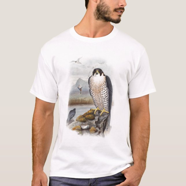 T-shirt Oiseaux de John Gould de faucon pérégrin de la (Devant)