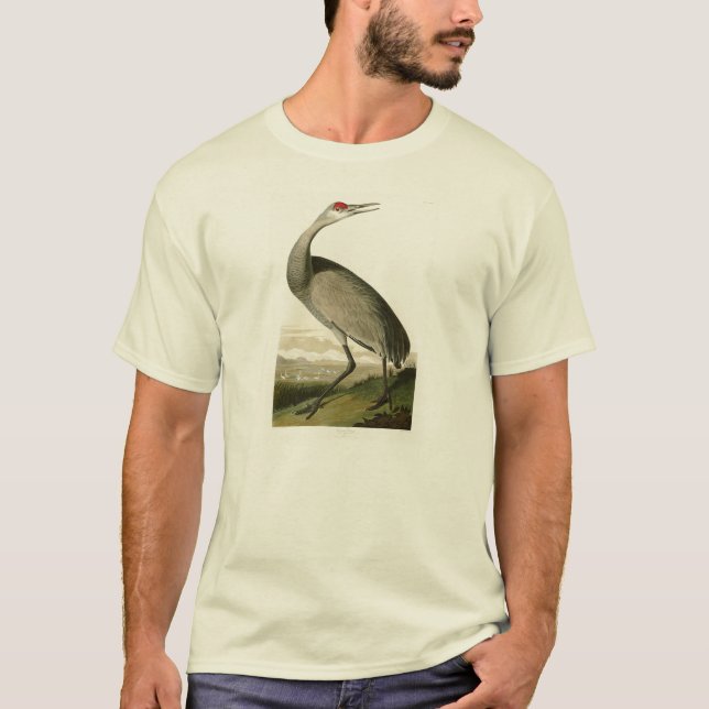 T-shirt Oiseaux de John James Audubon de grue de Sandhill (Devant)