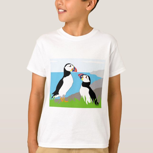 T-shirt Oiseaux de mer de macareux (Devant)