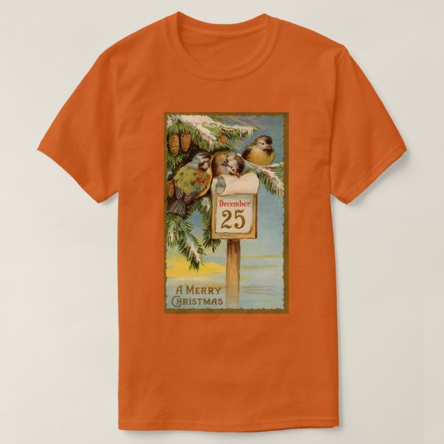 T-shirt Oiseaux de Noël vintage (Design devant)