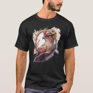 T-shirt Oiseaux De Prey Kite Oiseau Fleur Couronne Florale