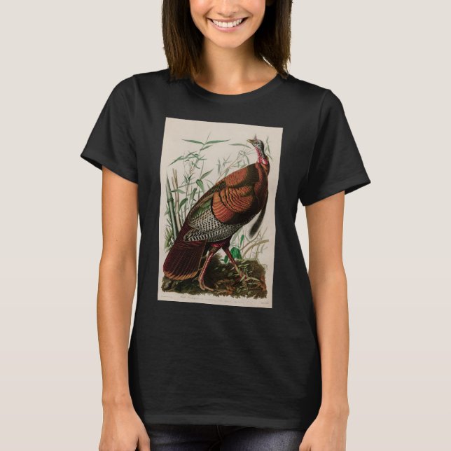 T-shirt Oiseaux de Turquie sauvage de l'Amérique Audubon I (Devant)