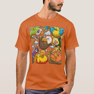 T-shirt Oiseaux Doodles Main Drake amis