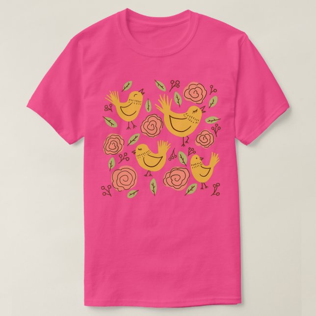 T-shirt Oiseaux jaunes (Design devant)