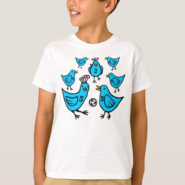 T-shirt Oiseaux Jouer au football - Couleur (Devant)
