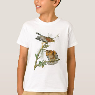 T-shirt oiseaux Rouge-épaulés de John Audubon de faucon de