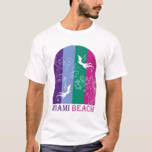 Oiseaux Tropicaux Rétro Colorés de Miami Beach Vin