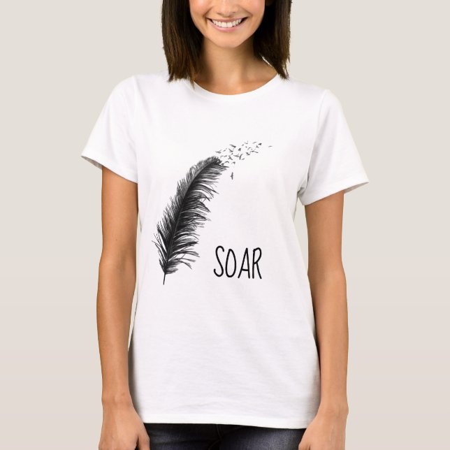 T-shirt oiseaux volant hors de la plume (Devant)