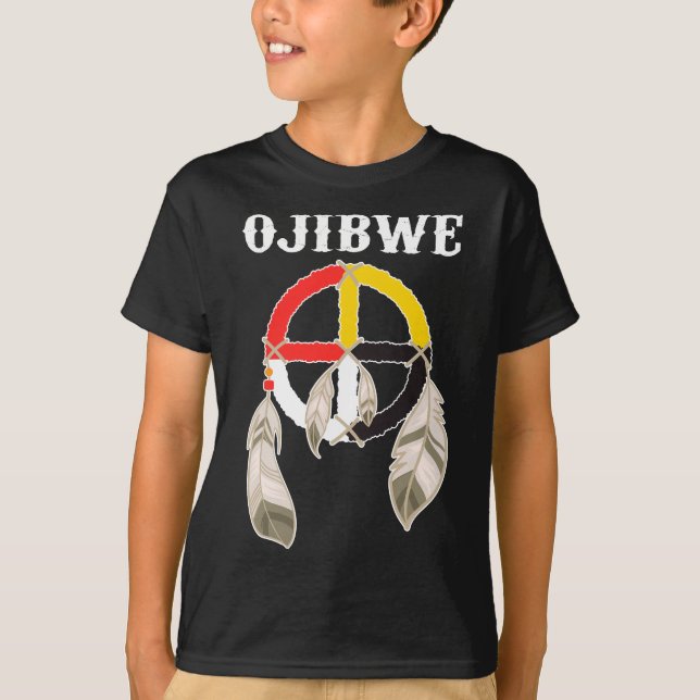 T-shirt Ojibwe Anishinaabeg Personnes Native American Medi (Devant)