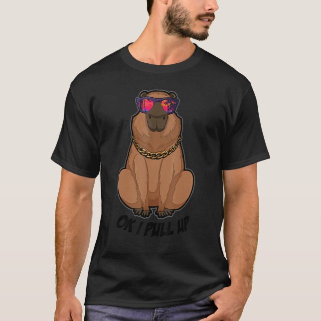 T-shirt Ok J'Alève Capybara Lunettes de soleil Plage Capib (Devant)