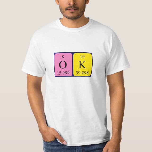 T-shirt OK, table de mot chemise (Devant)