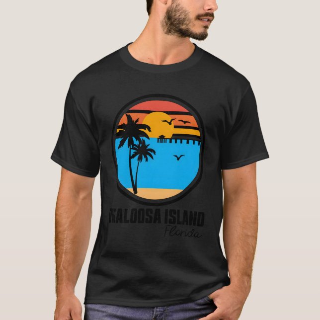 T-shirt Okaloosa Island Floride Coucher de soleil Ocean Pa (Devant)