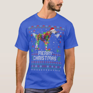 T-shirt Okapi Santa Hat Animal Noël Arbre Lumières Vacance
