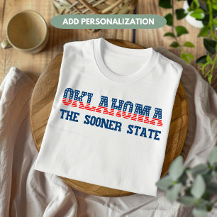 T-shirt Oklahoma Patriotic La Coutume D'État Le Plus Tôt