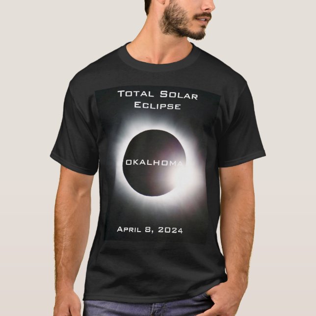 T-shirt Oklahoma Total éclipse solaire 8 avril 2024 (Devant)