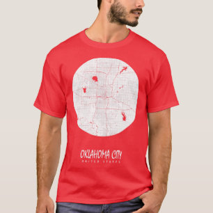 T-shirt Oklahoma USA City Map Pleine lune