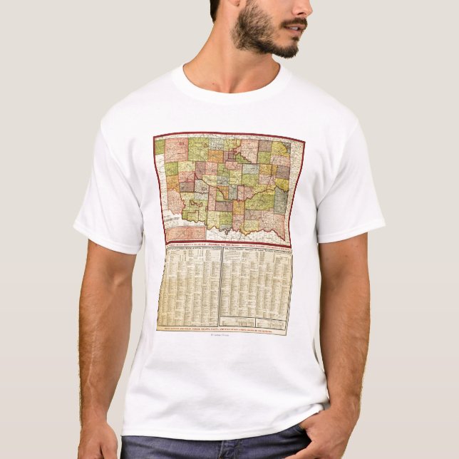 T-shirt OklahomaPanoramic MapOklahoma (Devant)