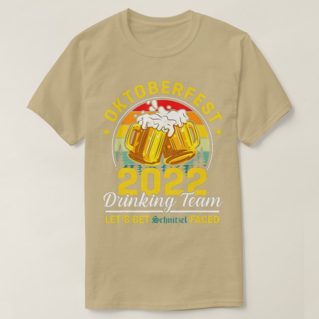 T-shirt Oktoberfest 2022 Drinking Team Obtenons Schnitzel (Design devant)