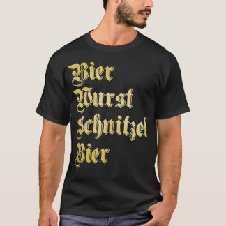 T-shirt Oktoberfest BIER WURST SCHNITZEL BIER Funny German