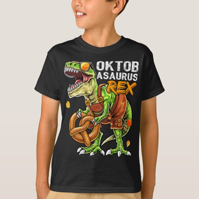 T-shirt Oktoberfest Dinosaur Lederhosen Costume bavarois G (Devant)