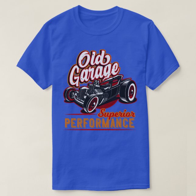 T-shirt Old Garage Hot Rod Californie (Design devant)