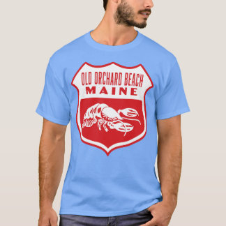 T-shirt Old Orchard Beach Maine Retro Shield Blanc