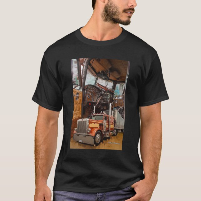T-shirt Old School Peterbilt Intérieur et classique camion (Devant)