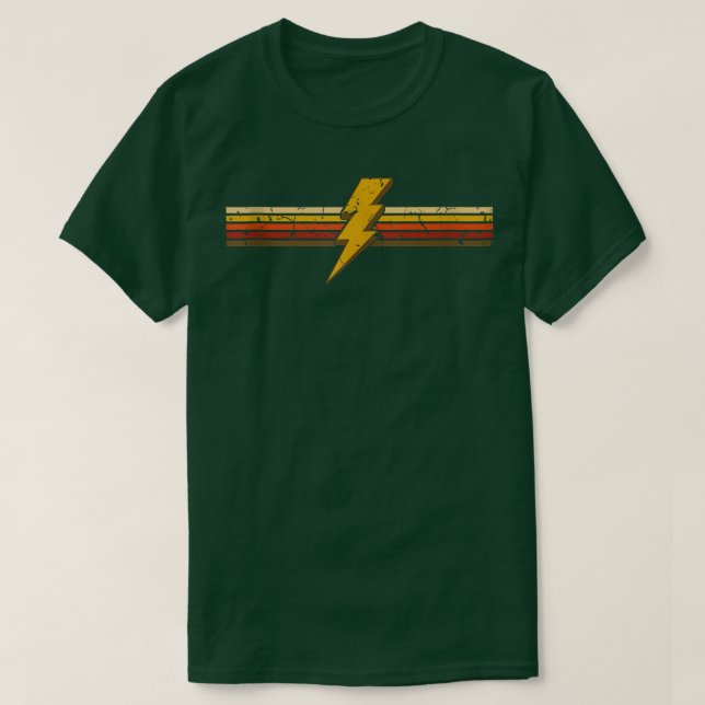 T-shirt Old School Retro Lightning Bolt goldenera Fitness  (Design devant)