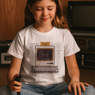 T-shirt Old School Rules Retro Computer Jeu sur