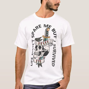 T-shirt old school tattoo never die crane dague transperce