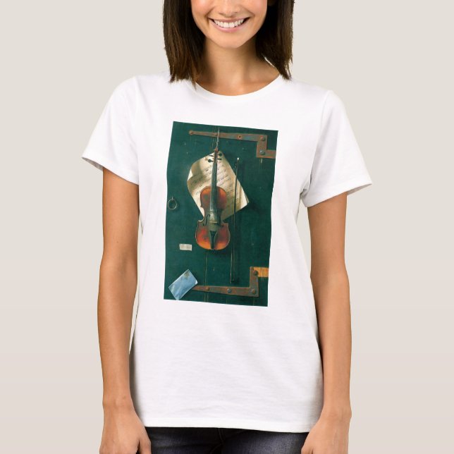 T-shirt Old Violon Still Life par William Michael Harnett (Devant)