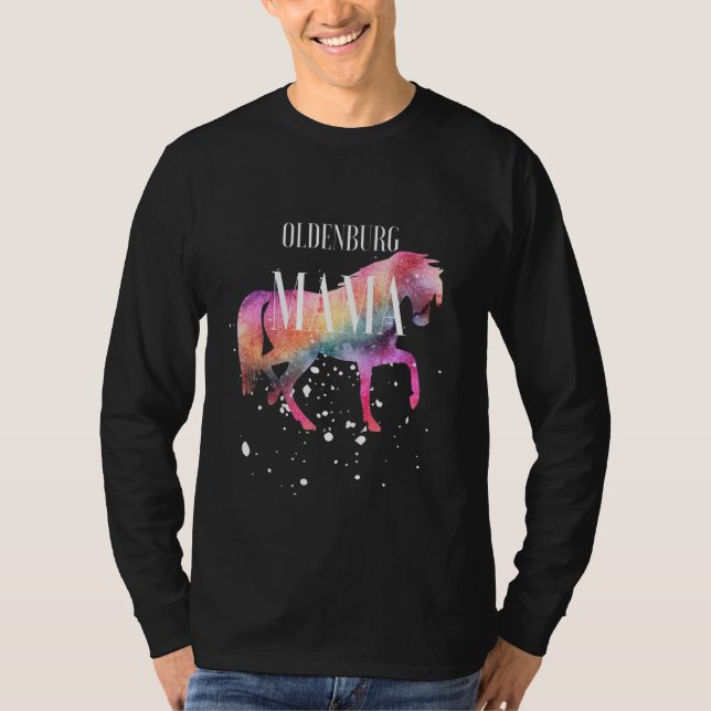 T-shirt Oldenburg Horse Mama Galaxy Horse Girl Equestrian  (Devant)