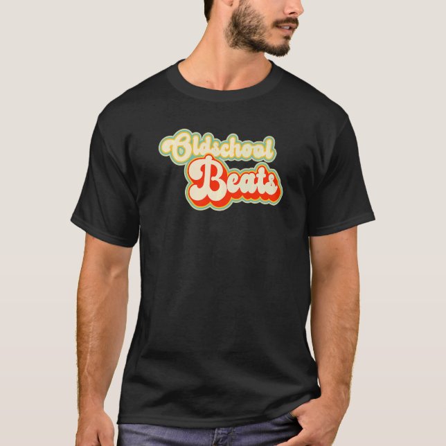 T-shirt Oldschool bat Dj et musique (Devant)