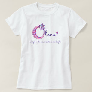 T-shirt Olena filles O nom signifiant chemise monographiqu