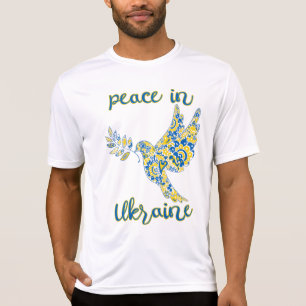 T-shirt Olive branche colombe de paix drapeau ukrainien co