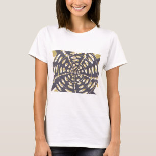 T-shirt Olive Green Polka Point Radial Motif Art Imprimer