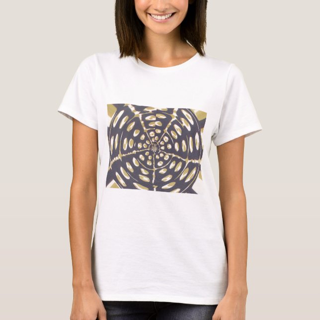 T-shirt Olive Green Polka Point Radial Motif Art Imprimer (Devant)