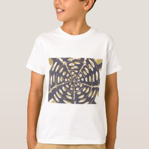 T-shirt Olive Green Polka Point Radial Motif Art Imprimer